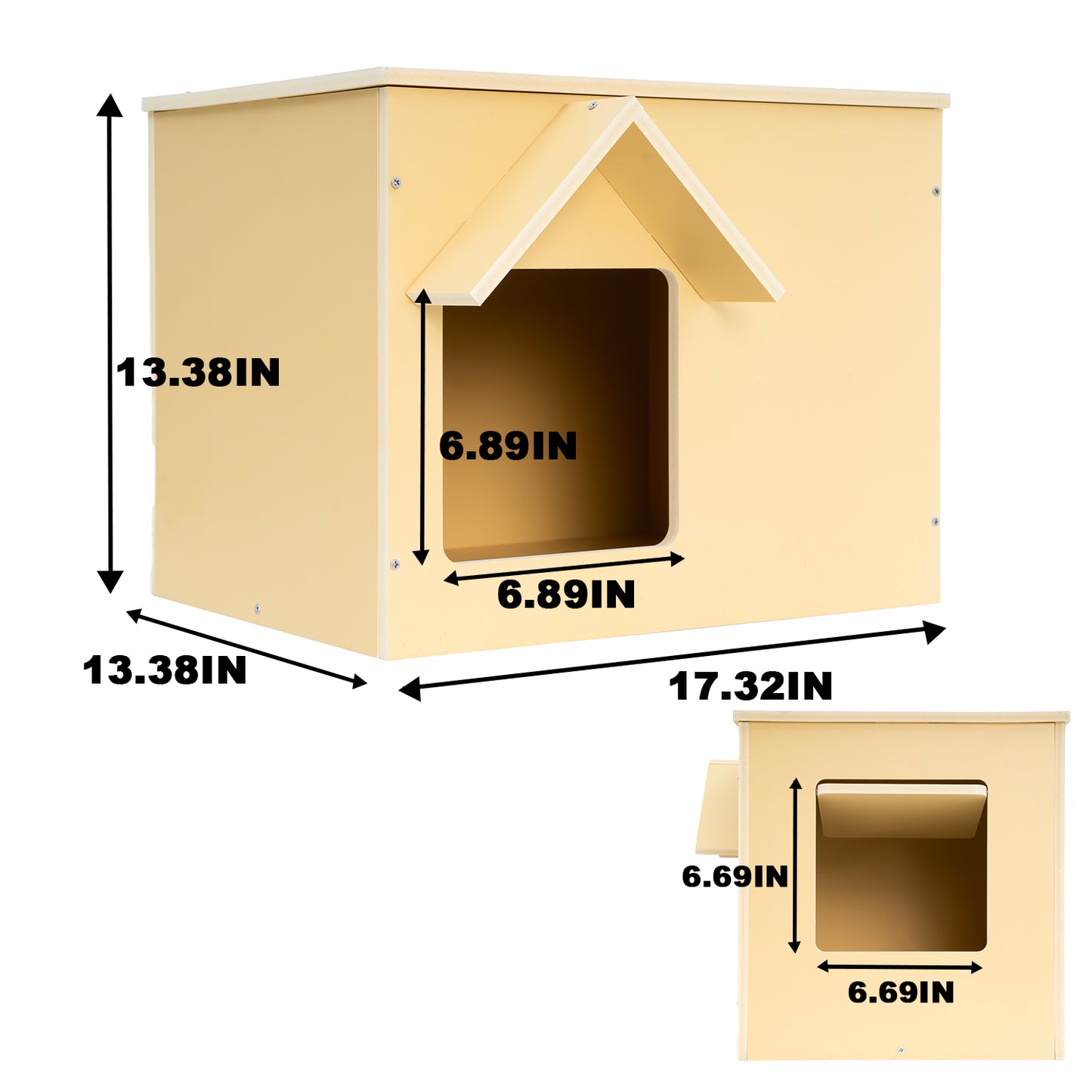 Casas para gatos al aire libre Refugio para gatos callejeros Condominio de madera para gatos callejeros Exterior Resistente al agua y aislado con puerta de escape (un gato)