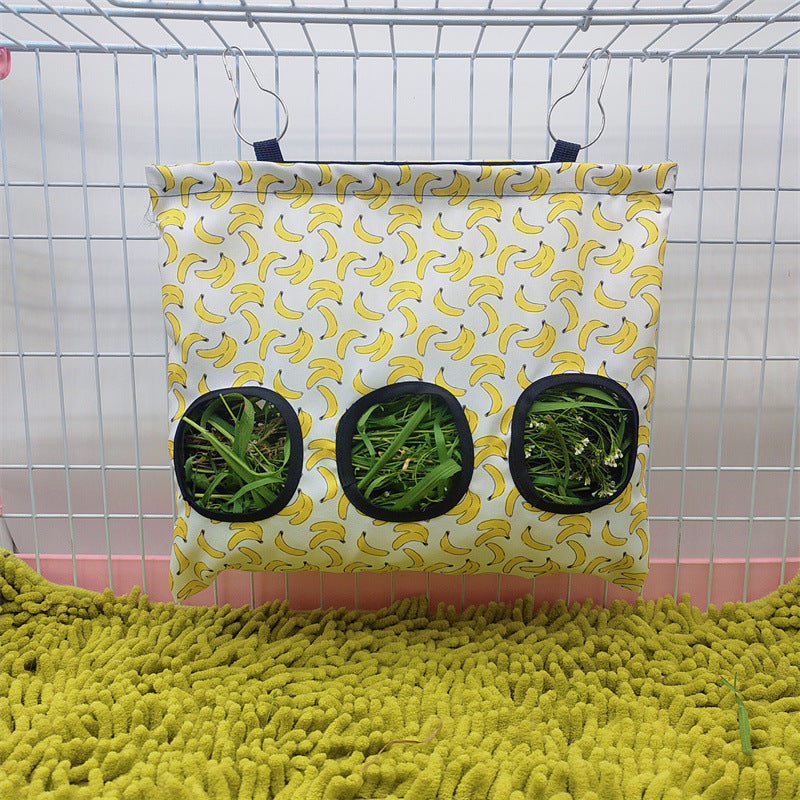 Hay Bag Hanging Pouch Feeder Holder Feeding Dispenser Container for Rabbit Guinea Pig Small Animals Pet Bunny Cage Accessories