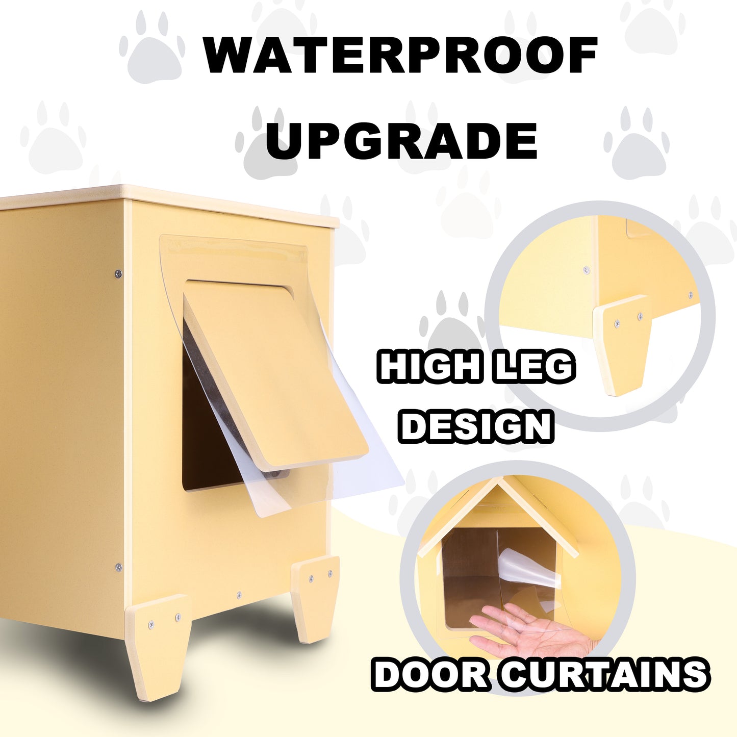 Outdoor Cat Houses Feral Cat Shelter Wooden Stray Cat Condo Outside Sturdy Waterproof and Insulated with Escape Door (one cat upgrate)
