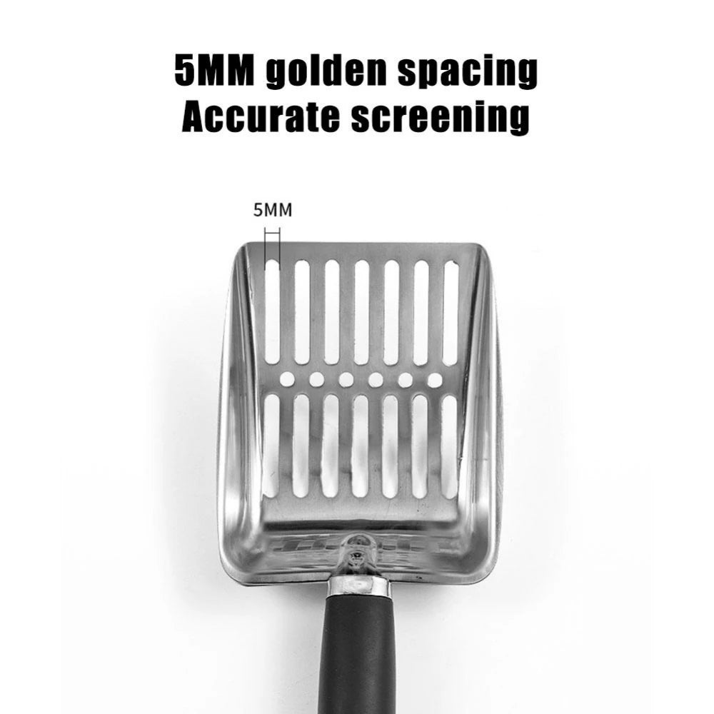 Cat Clean Feces Supplies Stainless steel shovel Cat Litter Scoop Reduces Dust Metal Long Handle Scoop Pet Cleanning Tools
