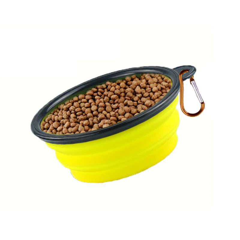350ml Folding Bowl With Keychain Pet Bowl Portable Travel Dog Bowl Convenient Cat bowl Non-deformable Folding Bowl