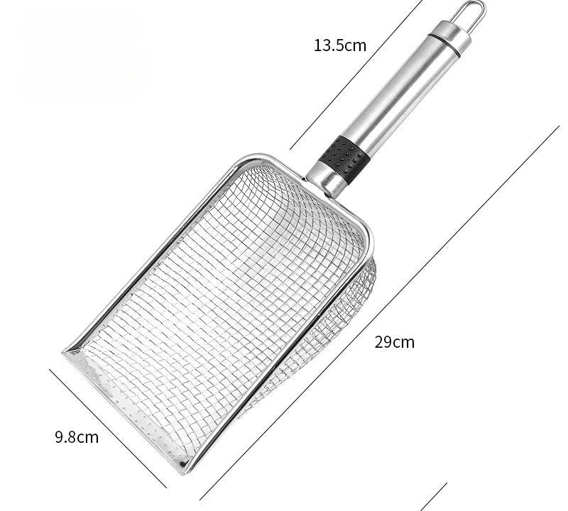 Cat Clean Feces Supplies Stainless steel shovel Cat Litter Scoop Reduces Dust Metal Long Handle Scoop Pet Cleanning Tools