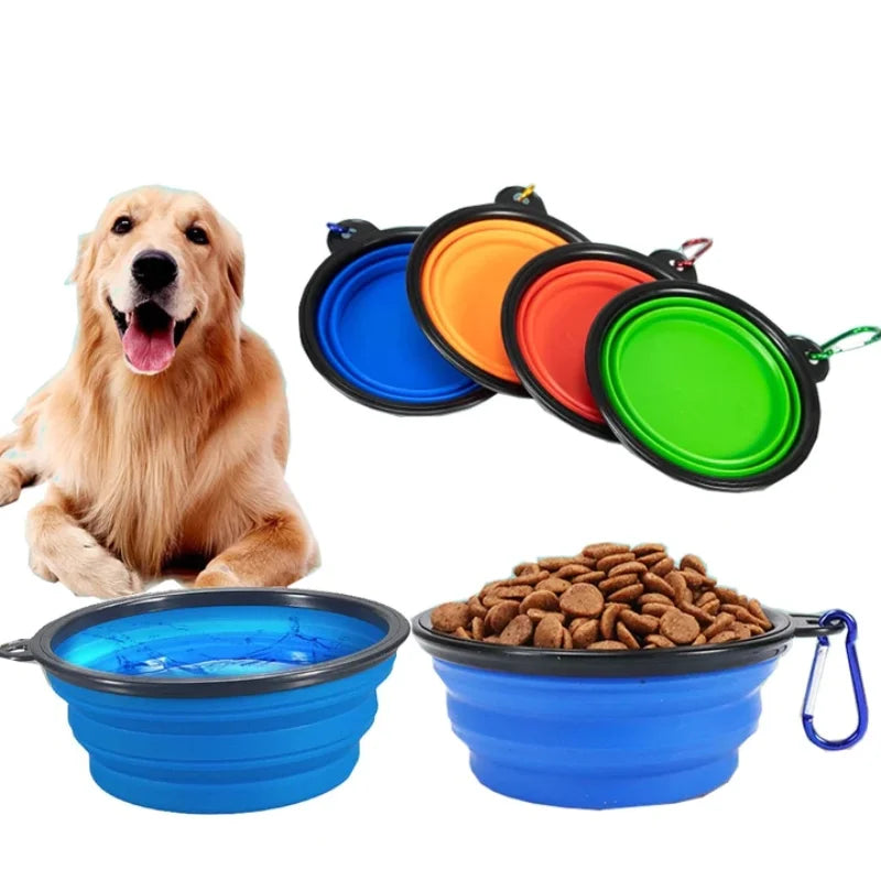 350ml Folding Bowl With Keychain Pet Bowl Portable Travel Dog Bowl Convenient Cat bowl Non-deformable Folding Bowl