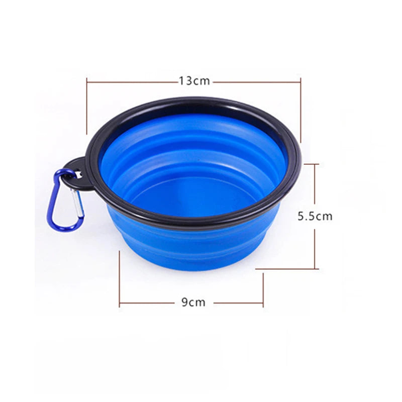 350ml Folding Bowl With Keychain Pet Bowl Portable Travel Dog Bowl Convenient Cat bowl Non-deformable Folding Bowl