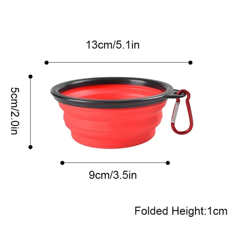 350ml Folding Bowl With Keychain Pet Bowl Portable Travel Dog Bowl Convenient Cat bowl Non-deformable Folding Bowl