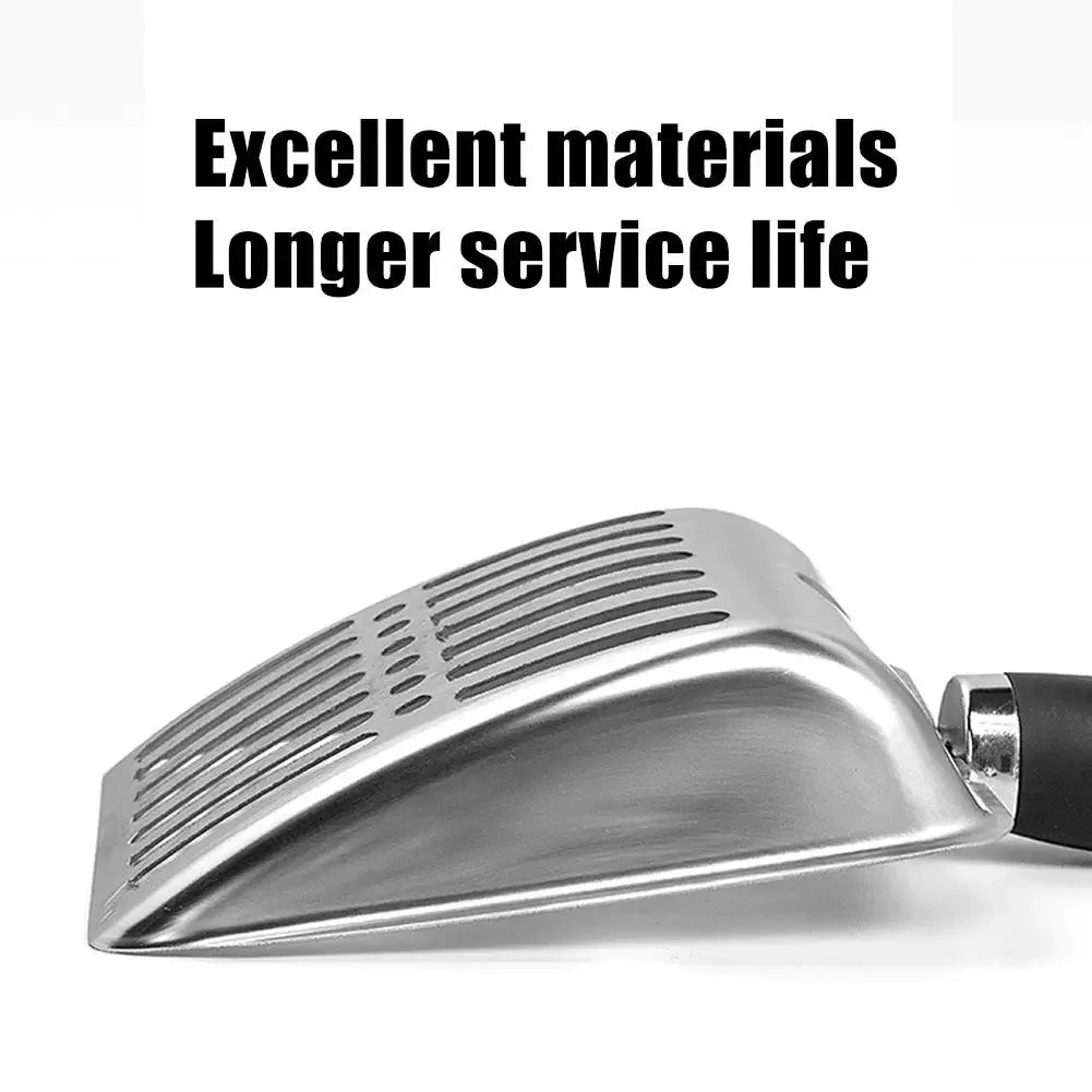 Cat Clean Feces Supplies Stainless steel shovel Cat Litter Scoop Reduces Dust Metal Long Handle Scoop Pet Cleanning Tools