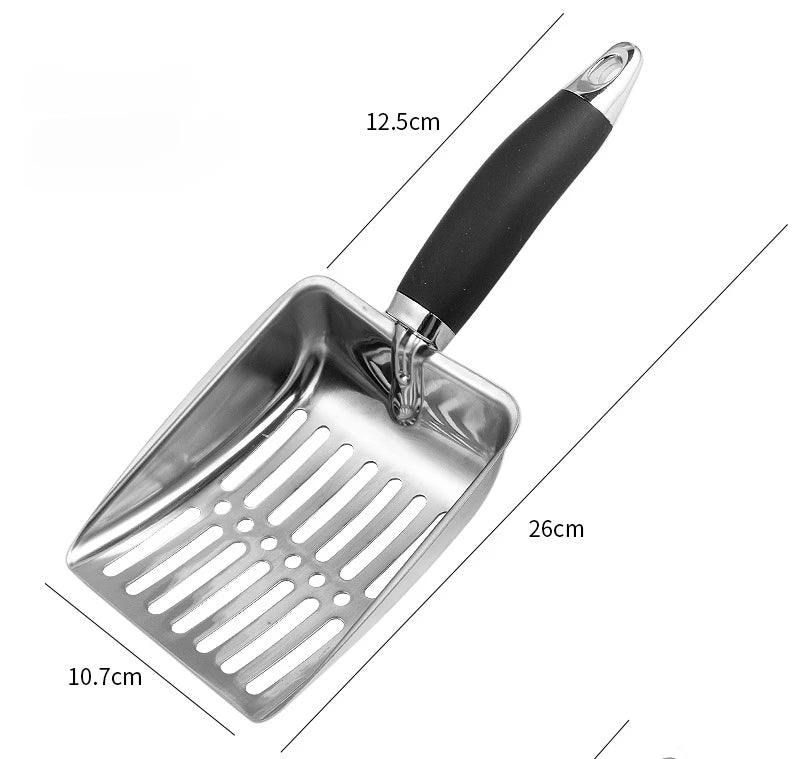 Cat Clean Feces Supplies Stainless steel shovel Cat Litter Scoop Reduces Dust Metal Long Handle Scoop Pet Cleanning Tools