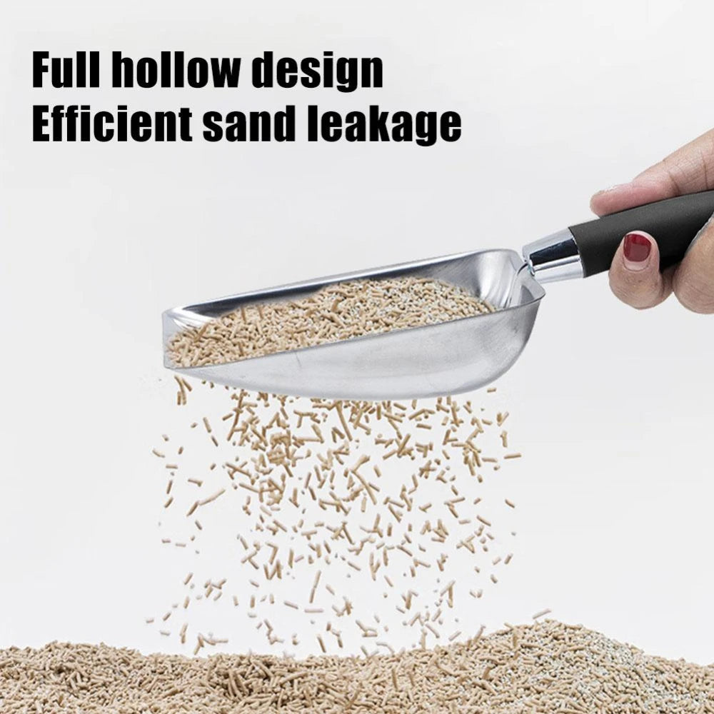 Cat Clean Feces Supplies Stainless steel shovel Cat Litter Scoop Reduces Dust Metal Long Handle Scoop Pet Cleanning Tools