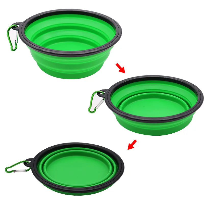 350ml Folding Bowl With Keychain Pet Bowl Portable Travel Dog Bowl Convenient Cat bowl Non-deformable Folding Bowl