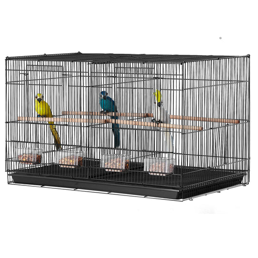 30In Flight Bird Cage Stackable Divided Small Animal Cage for Kinds of Birds Pet Travel Birdcage with Handle and Perche